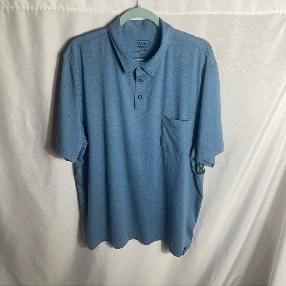 L.L.Bean Chalk Blue Allagash Polo Shirt XXL Slightly Fitted NWT